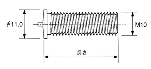 軟鋼 CDスタッド MS-MF型 (ミニフランジ付き)日本ドライブイットの寸法図
