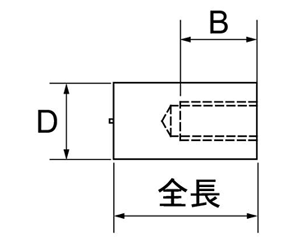 軟鋼 めねじスタッド MS-TP型(外径=8) アジア技研製
