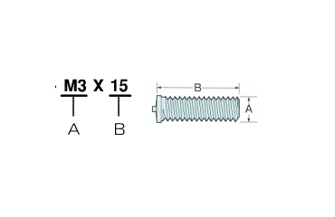 軟鋼 CDスタッド MS-S型(ストレート) ユーロテックの寸法図