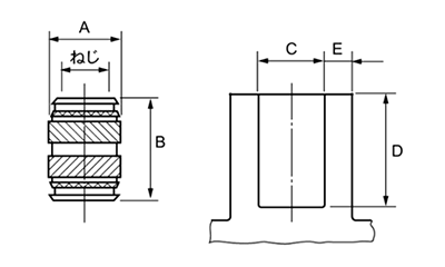 黄銅 テックソニック(TEC型)の寸法図