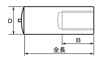 ステンレス めねじスタッド SUS-TP型(外径＝6) アジア技研の寸法図