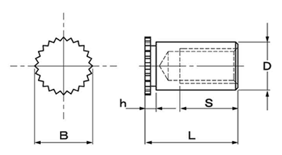 鉄 細径セルスペーサー(クローズドタイプ) DFB-M●-Cの寸法図