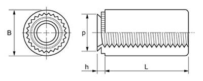 鉄 FSスペーサー FSH-M●-2(板厚1.4mm以上)の寸法図