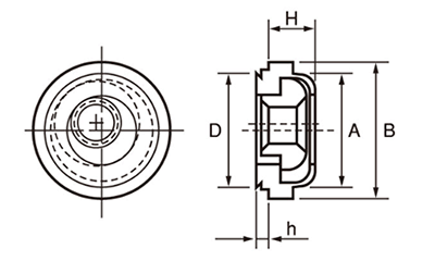鉄 ボーセイ クリンチングフローティングナット(TAS)の寸法図