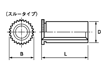 鉄 スルータイプ クリンチングスペーサーの寸法図