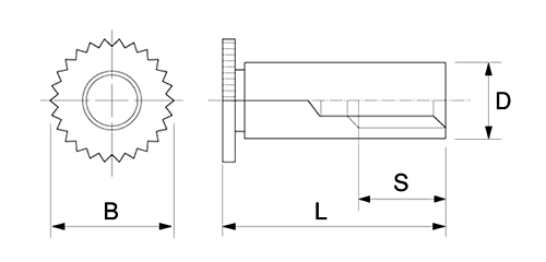 鉄 スルータイプ クリンチングスペーサー(FK4.2)の寸法図