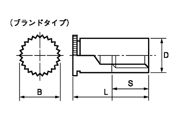 鉄 ブラインドタイプ クリンチングスペーサーの寸法図