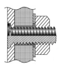 鉄 セルフクリンチングスタッド (YT-M)(コーマ製)の寸法図