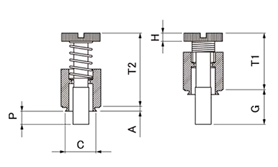 鉄 PEMパネルファスナー(PFS2)の寸法図