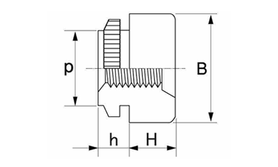 黄銅 セルボードファスナー (RoHS2)(BFSB)の寸法図