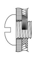 ステンレス セルフクリンチングフラッシュナット(六角型)(FNS-M)(コーマ製)の寸法図