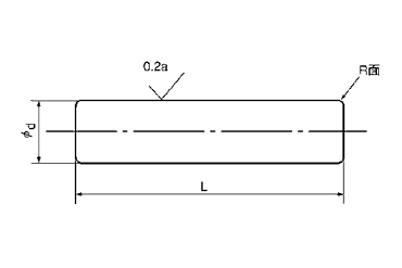 ステンレス301 平行ピン・硬質h7両角(大陽ステン製規格)の寸法図