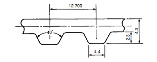 バンドー化学 シンクロベルト (H形)の寸法図