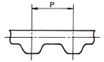 バンドー化学 シンクロベルト(XH形)の寸法図