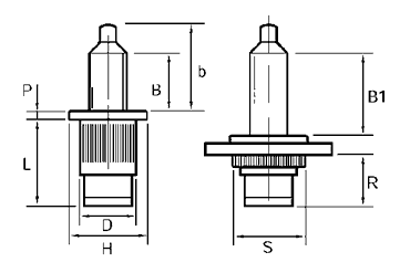 POP 鉄-鉄 HBボルト(金属用リベット)SPBの寸法図