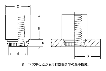鉄 POPスペーサーSP309／SP409 (板厚1.0～1.6)の寸法図