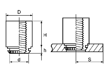 鉄 POPスペーサーSP315／SP419 (板厚1.6～2.3)の寸法図