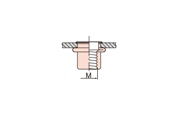 アルミ POPスタンダードナット(ブラインド) スモールフランジBP-AFH■SF(薄頭形状)(パック品)の寸法図