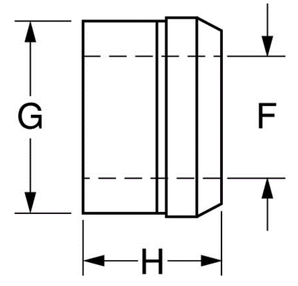 ハック ボルトカラー (鉄) LC-2Rの寸法図