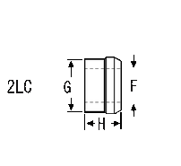 ハック ボルトカラー (アルミ) 2LC-Fの寸法図