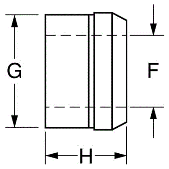ハック ボルトカラー (鉄) 2LC-Rの寸法図