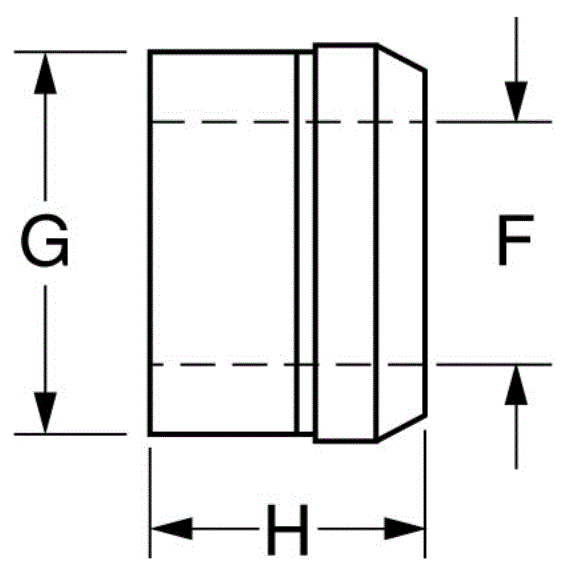 ハック ボルトカラー (ステンレス) 2LC-2CUの寸法図