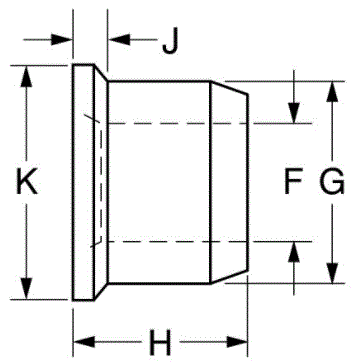 ハック ボルトカラーフランジ (鉄) 3LC-2Rの寸法図