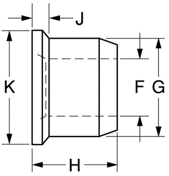 ハック ボルトカラー (ステンレス) 3LC-2CUの寸法図