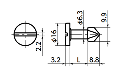 ズース スタッド (D1)(パネル簡単締結)の寸法図