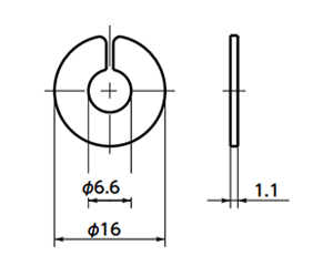 ズース リテーナ(D1)(パネル簡単締結)の寸法図