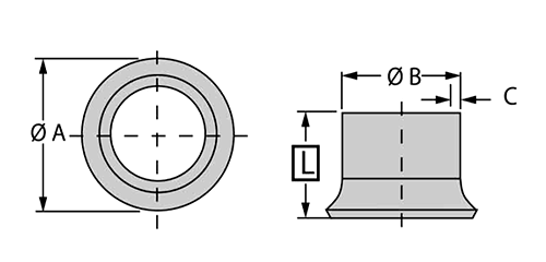 ズースリテーナ(D4)(パネル簡単締結)の寸法図