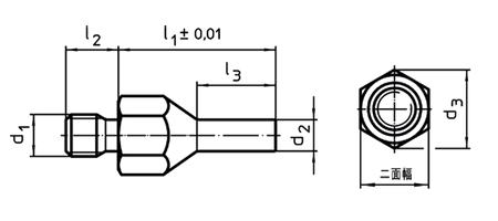 ハルダー シートピン(先端部ピン形状/オネジ付)(22680-04●●)の寸法図