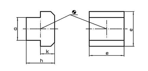 鋼 T-ナット (23010-)T型生材料)(穴無し)(ロームヘルド・ハルダー)の寸法図
