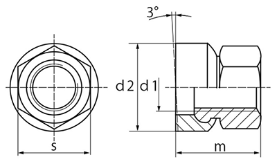 鋼 スイベルナット(23080-)(ロームヘルド・ハルダー)の寸法図