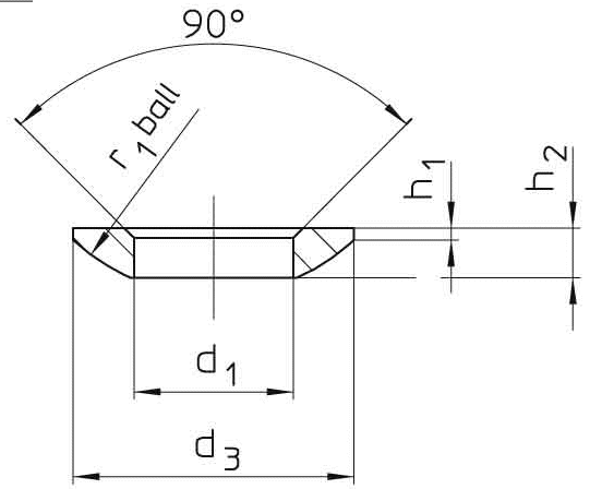 鋼 球面ワッシャーC型 23050 (ロームヘルド・ハルダー)の寸法図