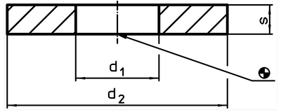 鋼 平面ワッシャー(DIN6340 熱処理)(ロームヘルド・ハルダー)EH 23060.の寸法図