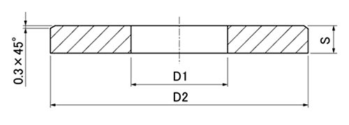 鉄 平面精密タイプワッシャー (丸ワッシャー)(ロームヘルド・ハルダー)23060の寸法図