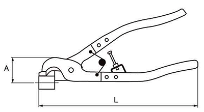 GTプライヤー 専用工具(グリップ止め輪用)(オチアイ製)の寸法図
