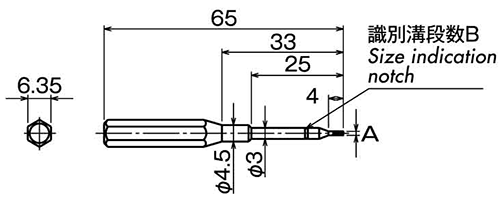 ケミスヘッドビット CHB (特殊穴)の寸法図