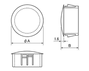 ホールプラグ(穴ふさぎ栓)(66ナイロン)(KHP-)の寸法図