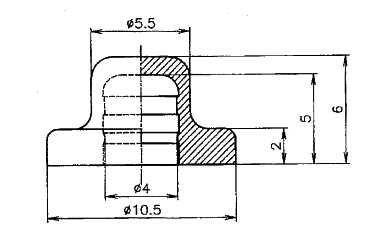 樹脂(TPE) リベットカバーキャップ (RC/黒色)(外かぶせ)の寸法図