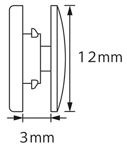 スナップロックテープ用 (ポリアセタール) (簡易留め用)の寸法図