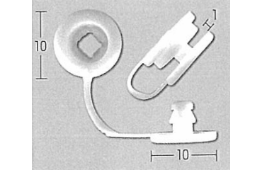 プラロック(ポリプロピレン製) (簡易留め用・貫通穴付)の寸法図