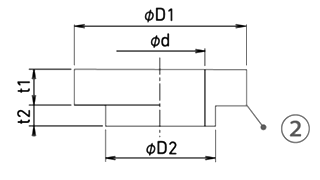 トーゼン ゴムブッシュ(Bタイプ、ツバ付)(防振：置き型防振ゴム)の寸法図