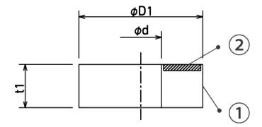 トーゼン ゴムブッシュ(Xタイプ、金具入ツバなし)(防振：置き型防振ゴム)の寸法図