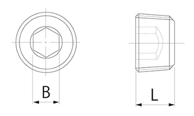 ピーク(樹脂製) 六角穴付きテーパープラグの寸法図