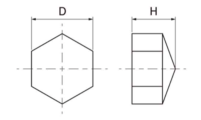 六角ボルト用カバー (樹脂製)(ROHS2)の寸法図