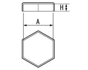 六角ナット用カバー(フラットタイプ)(AWJ品)の寸法図