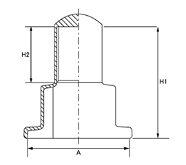 六角ナット用カバー(内ねじ付) 座金付きJIS用 (軟質塩ビ・PVC)の寸法図
