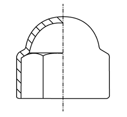 六角袋ナット用カバー (軟質塩ビ・PVC)の寸法図